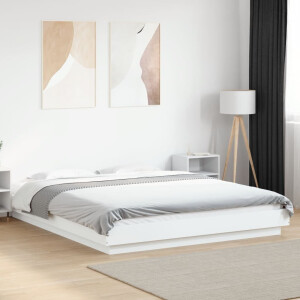 vidaXL Bedframe bewerkt hout wit 150x200 cm