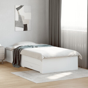 vidaXL Bedframe met lades bewerkt hout wit 100x200 cm