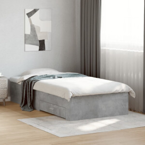 vidaXL Bedframe met lades bewerkt hout betongrijs 90x200 cm