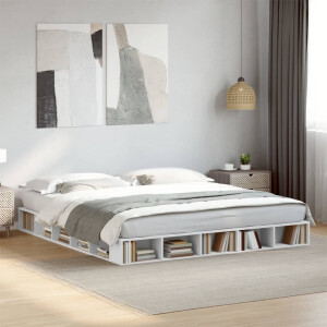 vidaXL Bedframe bewerkt hout wit 180x200 cm