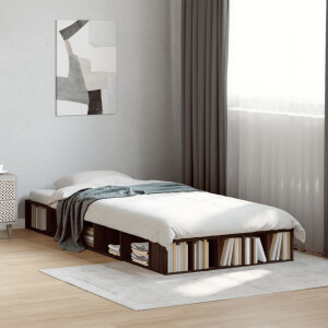 vidaXL Bedframe bewerkt hout bruin eikenkleur 90x190 cm
