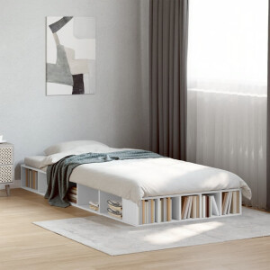 vidaXL Bedframe bewerkt hout wit 75x190 cm