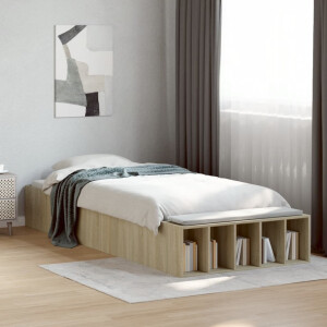 vidaXL Bedframe bewerkt hout sonoma eikenkleurig 100x200 cm