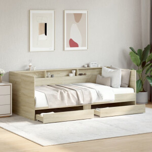 vidaXL Slaapbank met lades zonder matras 90x200 cm sonoma eikenkleurig