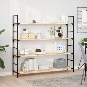vidaXL Wandschappen 4 st zwevend 140x30x2 cm onbehandeld acaciahout