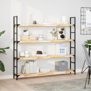 vidaXL Wandschappen 3 st zwevend 140x20x4 cm onbehandeld acaciahout