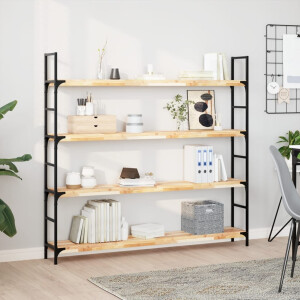 vidaXL Wandschappen 4 st zwevend 160x20x4 cm onbehandeld acaciahout