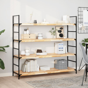 vidaXL Wandschappen 4 st zwevend 160x40x4 cm onbehandeld acaciahout