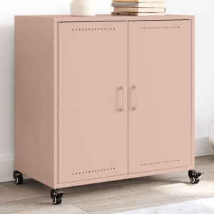 vidaXL Dressoir 68x39x72 cm staal roze