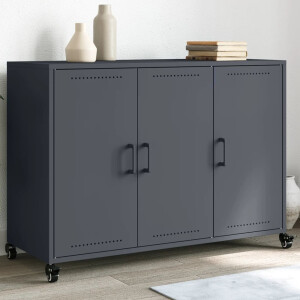 vidaXL Dressoir 100,5x39x72 cm staal antracietkleurig