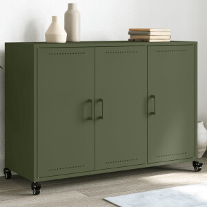 vidaXL Dressoir 100,5x39x72 cm staal olijfgroen