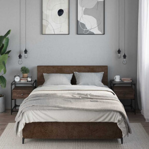 vidaXL Nachtkastjes 2 st 40x40x55 cm bewerkt hout bruin eikenkleurig
