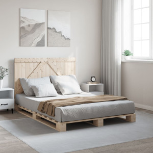 vidaXL Bedframe met hoofdbord massief grenenhout 160x200 cm