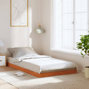 vidaXL Bedframe massief grenenhout wasbruin 90x200 cm