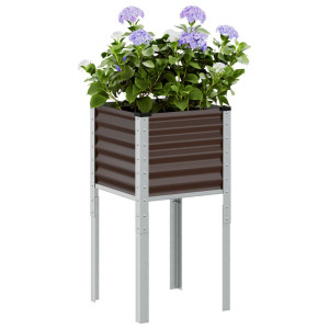 vidaXL Plantenbak 45x45x88 cm staal bruin