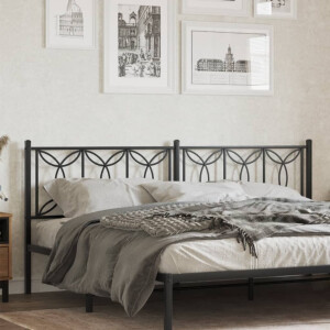 vidaXL Hoofdbord 193 cm metaal zwart