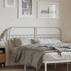 vidaXL Hoofdbord 150 cm metaal wit