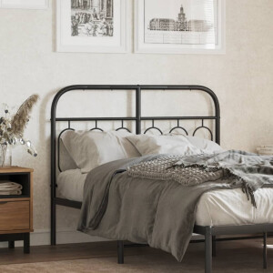 vidaXL Hoofdbord 120 cm metaal zwart