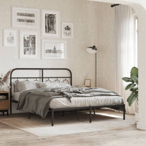 vidaXL Hoofdbord 137 cm metaal zwart