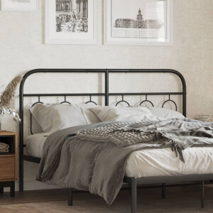 vidaXL Hoofdbord 150 cm metaal zwart