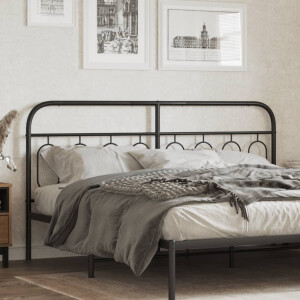 vidaXL Hoofdbord 183 cm metaal zwart