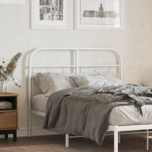vidaXL Hoofdbord 120 cm metaal wit