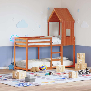 vidaXL Kinderbedhuisje 60x99x139,5 cm massief grenenhout wasbruin