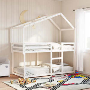 vidaXL Kinderbedhuisje 203x95,5x142 cm massief grenenhout wit
