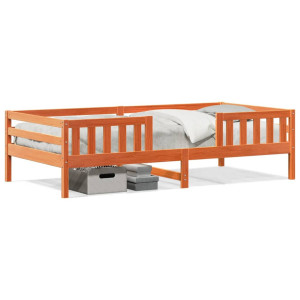 vidaXL Bedframe zonder matras massief grenenhout wasbruin 90x200 cm