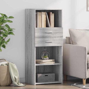 vidaXL Hoge kast 50x42,5x124 cm bewerkt hout grijs sonoma eikenkleurig