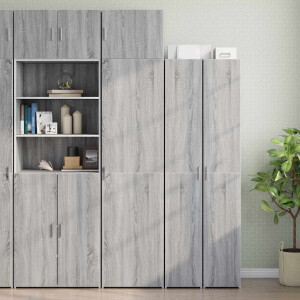 vidaXL Opbergkast smal 50x42,5x225 cm bewerkt hout grijs sonoma eiken
