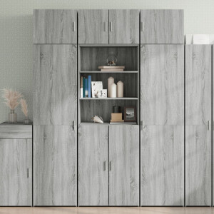 vidaXL Opbergkast 70x42,5x225 cm bewerkt hout grijs sonoma eikenkleur