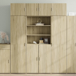 vidaXL Opbergkast 80x42,5x225 cm bewerkt hout sonoma eikenkleurig