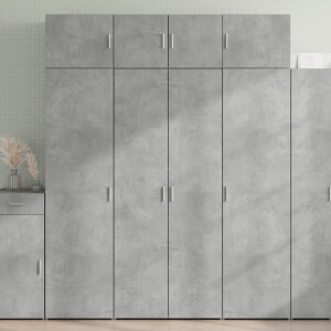 vidaXL Opbergkast 80x42,5x225 cm bewerkt hout betongrijs