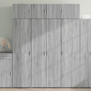 vidaXL Opbergkast 80x42,5x225 cm bewerkt hout grijs sonoma eikenkleur