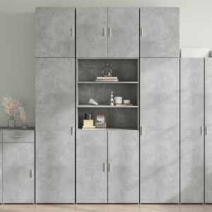 vidaXL Hoge kast 80x42,5x249 cm bewerkt hout betongrijs