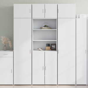 vidaXL Hoge kast 70x42,5x185 cm bewerkt hout wit