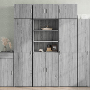 vidaXL Hoge kast 70x42,5x185 cm bewerkt hout grijs sonoma eikenkleurig
