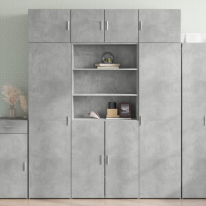 vidaXL Hoge kast 80x42,5x185 cm bewerkt hout betongrijs