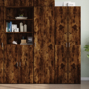 vidaXL Hoge kast 50x42,5x185 cm bewerkt hout gerookt eikenkleurig