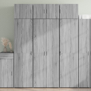 vidaXL Hoge kast 70x42,5x185 cm bewerkt hout grijs sonoma eikenkleurig