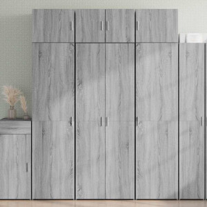vidaXL Hoge kast 70x42,5x185 cm bewerkt hout grijs sonoma eikenkleurig
