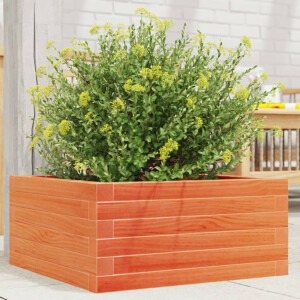 vidaXL Plantenbak 50x50x23 cm massief grenenhout wasbruin