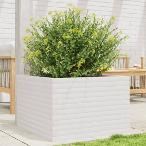 vidaXL Plantenbak 70x70x45,5 cm massief grenenhout wit