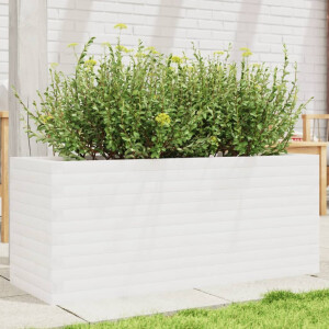 vidaXL Plantenbak 110x40x45,5 cm massief grenenhout wit
