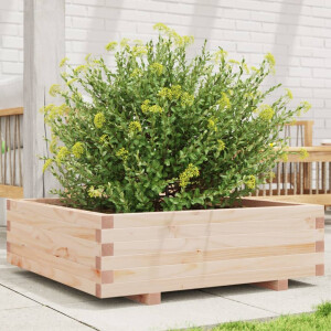 vidaXL Plantenbak 80x80x26,5 cm massief grenenhout