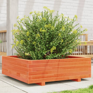 vidaXL Plantenbak 80x80x26,5 cm massief grenenhout wasbruin