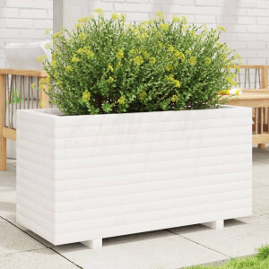 vidaXL Plantenbak 90x40x49,5 cm massief grenenhout wit