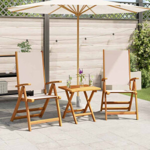 vidaXL Tuinstoelen inklapbaar 2 st massief acaciahout en textileen
