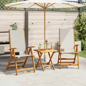 vidaXL Tuinstoelen inklapbaar 2 st massief acaciahout en textileen